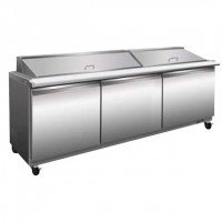 Serv-Ware SP72-30M-HC-T 71.7 inch 30-Pan Refrigerated Mega Top Sandwich Prep Table