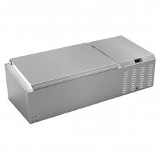 Serv-Ware TR46-HC 45.98 inch 8-Pan Refrigerated Countertop Pan Rail