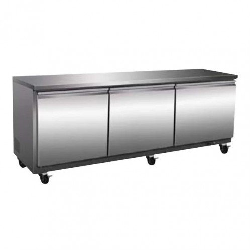 Serv-Ware UCF-72-HC-T 71.5 inch 18 Cu. Ft. 3-Door Undercounter Freezer