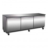 Serv-Ware UCR-72-HC-T 71.5 inch 18 Cu. Ft. 3-Door Undercounter Refrigerator