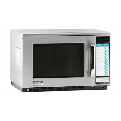 Sharp R-25JTF Commercial Heavy Duty Microwave Oven, Touch Controls, 0.7Cu.ft Capacity, Stainless Steel, 2100w, 208-230v/60/1-ph, NSF Listed