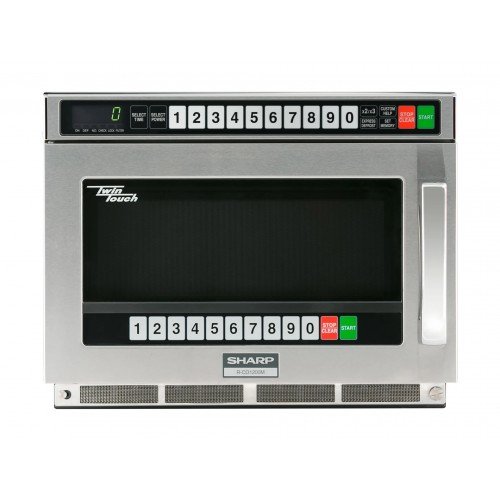 Sharp R-CD1200M TwinTouch Commercial Heavy Duty Microwave Oven, 0.75Cu.ft Capacity, Dual TouchPads, 1200w, 120v/60/1-ph, NSF Listed