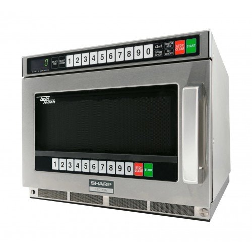 Sharp R-CD1200M TwinTouch Commercial Heavy Duty Microwave Oven, 0.75Cu.ft Capacity, Dual TouchPads, 1200w, 120v/60/1-ph, NSF Listed