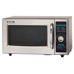Sharp R21LCFS Commercial Medium Duty Microwave Oven, Dial Controls, 1Cu.ft Capacity, Stainless Steel, 1000w, 14amps, 120v/60/1-ph, NSF Listed