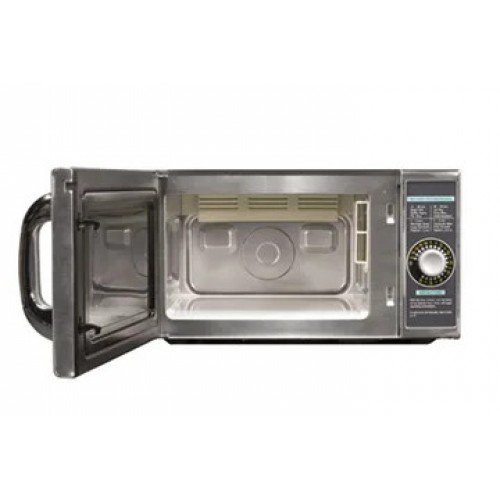 Sharp R21LCFS Commercial Medium Duty Microwave Oven, Dial Controls, 1Cu.ft Capacity, Stainless Steel, 1000w, 14amps, 120v/60/1-ph, NSF Listed
