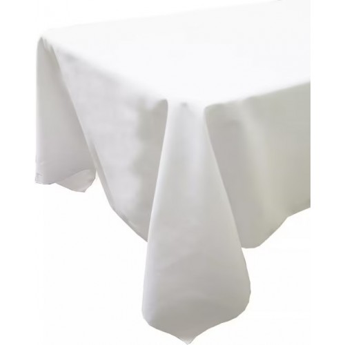 Snap Drape 54415296TH010 Market Place Linen Tablecloth, Rectangular, Spun Polyester, White, 96(w) x 52(d) x 1(h) inch