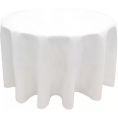 Snap Drape 544190RM010 Market Place Linen Tablecloth, Round, Spun Polyester, White, 90(w) x 90(d) x 1(h) inch