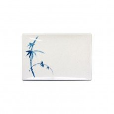 Thunder Group 1505BB Blue Bamboo BBQ Plates, Rectangular, Melamine, 8-1/4(w) x 5-5/8(d) x 1(h) inch, NSF Listed – 1 dozen