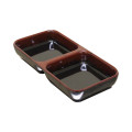 Thunder Group 1902TM Tenmoku Twin Sauce Dish, 4oz, Melamine, Rectangular, NSF Listed – 1 dozen