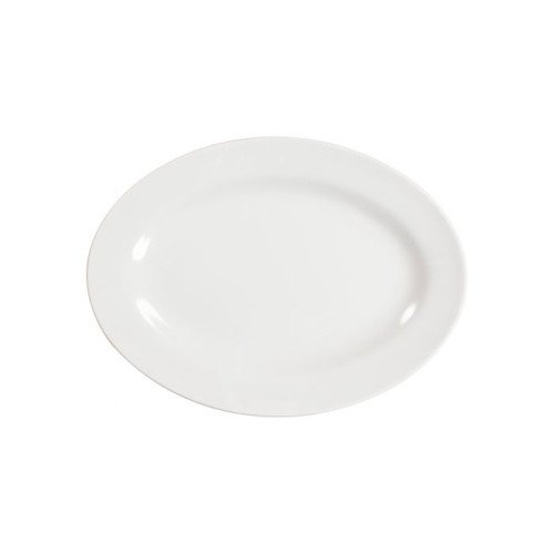 Thunder Group 2009TW Imperial Platter, Oval, Melamine, White, 9(w) x 6-5/8(d) x 3/4(h) inch, NSF Listed – 1 dozen