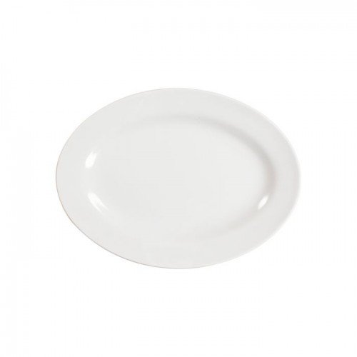 Thunder Group 2016TW Imperial Platter, Oval, White Melamine, 16(w) x 11-5/8(d) x 1(h) inch, NSF Listed – 1 Dozen