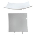 Thunder Group 24010WT Plates, Flare, Square, White, Melamine, 10(w) x 10(d) x 1-3/4(h) inch, NSF Listed – 1 dozen