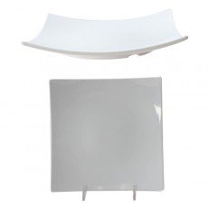 Thunder Group 24010WT Plates, Flare, Square, White, Melamine, 10(w) x 10(d) x 1-3/4(h) inch, NSF Listed – 1 dozen
