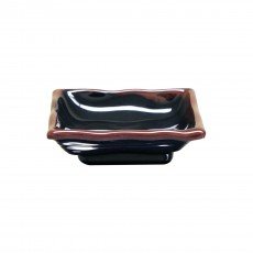Thunder Group 2404TM Tenmoku Sauce Dish, 3oz, Square, Wavy, Melamine, 4(w) x 4(d) x 1-1/8(h) inch, NSF Listed – 1 dozen