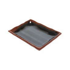 Thunder Group 2408TM Tenmoku Plates, 12oz, Rectangular, Wave, Melamine, 8-1/2(w) x 5-3/4(d) x 1(h) inch, NSF Listed – 1 Dozen