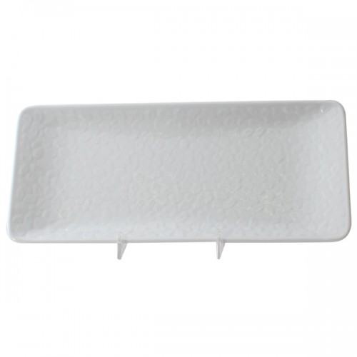 Thunder Group 24110WT Plates, Rectangular, Wave-edged, White, Melamine, 11.25(w) x 5(d) x 3/4(h) inch, NSF Listed – 1 dozen
