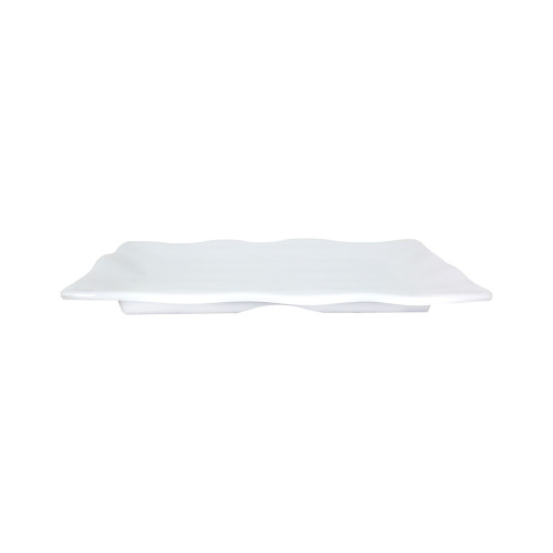 Thunder Group 24120WT Plates, Rectangular, Wave-edged, White, Melamine, 11.25(w) x 7.25(d) x 3/4(h) inch, NSF Listed – 1 dozen