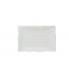 Thunder Group 24140WT Plates, Rectangular, Wave-edged, White, Melamine, 13-1/2(w) x 9-1/8(d) x 1(h) inch, NSF Listed – 1 dozen