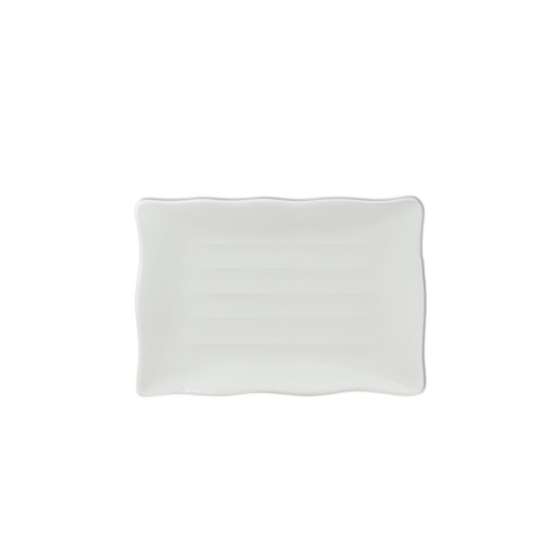 Thunder Group 24140WT Plates, Rectangular, Wave-edged, White, Melamine, 13-1/2(w) x 9-1/8(d) x 1(h) inch, NSF Listed – 1 dozen