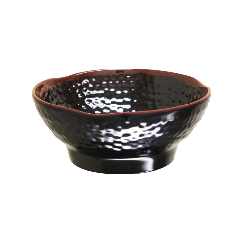 Thunder Group 3708TM Tenmoku Soup Bowls, 38-1/2oz, Melamine, Wavy, Black/Brown, 8(w) x 8(d) x 3-1/8(h) inch, NSF Listed – 1 dozen