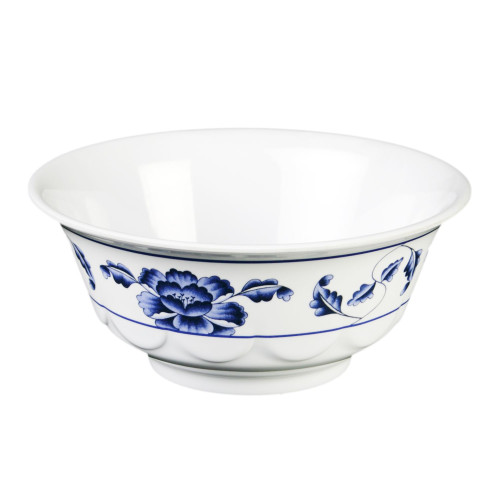 Thunder Group 5285TB Blue Lotus Bowls, 53oz, Melamine, Scalloped, Round, 8-1/4(w) x 8-1/4(d) x 3-1/2(h) inch, NSF Listed – 1 dozen
