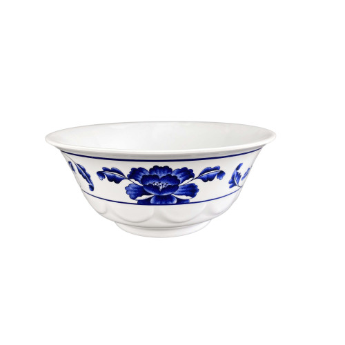 Thunder Group 5285TB Blue Lotus Bowls, 53oz, Melamine, Scalloped, Round, 8-1/4(w) x 8-1/4(d) x 3-1/2(h) inch, NSF Listed – 1 dozen