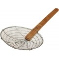 Thunder Group SLSKR012GV Skimmers, Round, Galvanized Steel, Coarse Mesh, Bamboo Handle, 26(w) x 12(d) x 3(h) inch