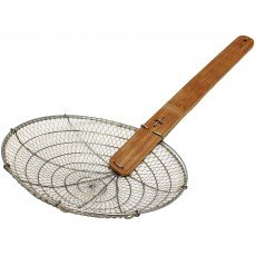 Thunder Group SLSKR012GV Skimmers, Round, Galvanized Steel, Coarse Mesh, Bamboo Handle, 26(w) x 12(d) x 3(h) inch