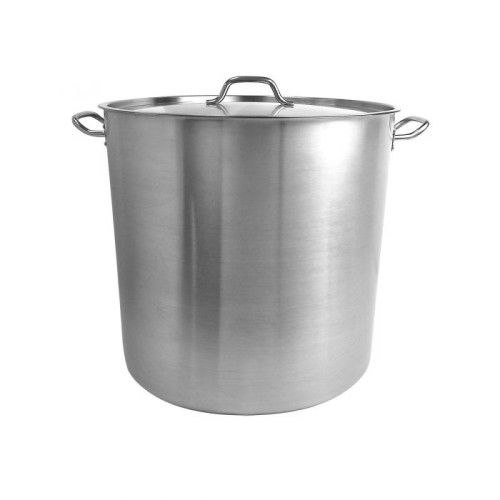 Thunder Group SLSPS4060 Stock Pot with Lid, 60qt, Heavy-Duty Stainless Steel, Induction Ready, 18-1/2(w) x 18-1/2(d) x 14-3/8(h) inch, NSF Listed
