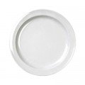 Thunder Group NS106W Nustone Plates, Round, White Color, Melamine, 6-1/2(w) x 6-1/2(d) x 5/8(h) inch, NSF Listed -  1 dozen