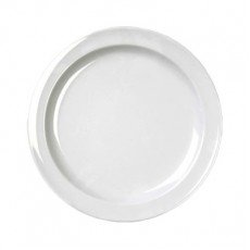 Thunder Group NS106W Nustone Plates, Round, White Color, Melamine, 6-1/2(w) x 6-1/2(d) x 5/8(h) inch, NSF Listed -  1 dozen
