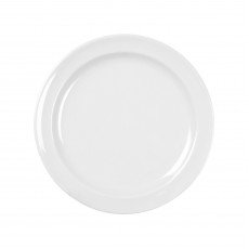 Thunder Group NS107W Nustone Plates, Round, White Color, Melamine, 7-1/4(w) x 7-1/4(d) x 5/8(h) inch, NSF Listed -  1 dozen