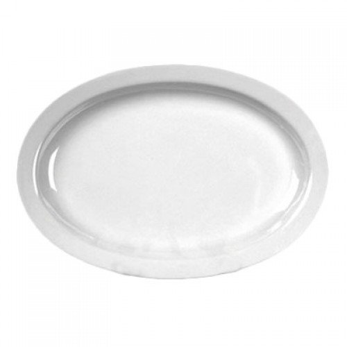 Thunder Group NS510W Nustone Platters, Oval, Narrow Rim, White Color, Melamine, 9-1/2(w) x 6-3/4(d) x 7/8h) inch, NSF Listed – 1 dozen