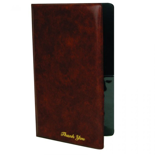 Thunder Group PCPC-1BR Check Presentation Holder, Brown Vinyl , Imprinted Gold Thank You, 5-3/4(w) x 9-1/2(d) x 1/2(h) inch – 1 dozen