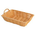 Thunder Group PLBN1208T Basket, Plastic, Hand-Woven, Rectangular, Handles, 12(w) x 8(d) x 2(h) inch