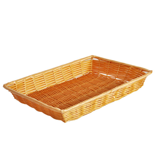Thunder Group PLBN1410T Basket, Plastic, Hand-Woven, Rectangular, 14(w) x 10(d) x 2(h) inch
