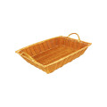 Thunder Group PLBN1611T Basket, Plastic, Hand-Woven, Rectangular, Handles, 16(w) x 11(d) x 3(h) inch