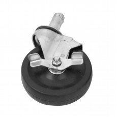 Thunder Group PLCB5140B Shelving Post Casters, Rubber Wheel, w/ Brake, 5 inch diameter, NSF Listed