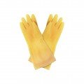 Thunder Group PLGL002 Dishwashing Gloves, Large, Natural Latex, Yellow Color, Washable, Reusable, 16(w) x 8-1/2(d) x 0.5(h) inch – 1 dozen Pairs