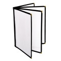 Thunder Group PLMENU-L4BL (4)Fold(s) Menu Cover, (8)view(s), Plastic Laminate, Black Trim, 8-1/2(w) x 11(d) x 1/4(h) inch