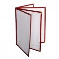 Thunder Group PLMENU-L4MA (4)Fold(s) Menu Cover, (8)view(s), Plastic Laminate, Maroon Trim, 8-1/2(w) x 11(d) x 1/4(h) inch