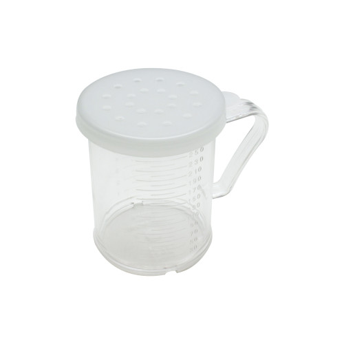 Thunder Group PLRDH003 Shaker/Dredge, 10oz, Lids and Handle, Clear Polycarbonate
