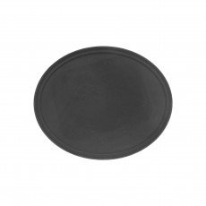 Thunder Group PLST2700BL Serving Trays, Oval, Black, Anti-Slip, Rubber Lined Surface, 2(w) x 2(d) x 1-1/2(h) inch, NSF Listed