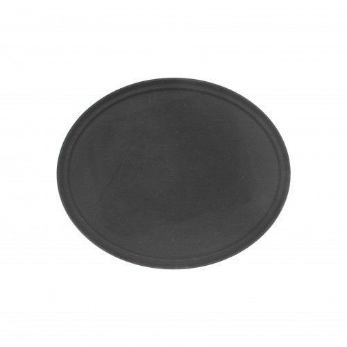 Thunder Group PLST2700BL Serving Trays, Oval, Black, Anti-Slip, Rubber Lined Surface, 2(w) x 2(d) x 1-1/2(h) inch, NSF Listed