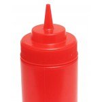 Thunder Group PLTHSB016RW Squeeze Bottle, Wide-Mouth, 16oz, Red, PP Plastic, 2-3/4(w) x 2-3/4(d) x 7-5/8(h) inch – 6 each