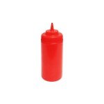 Thunder Group PLTHSB016RW Squeeze Bottle, Wide-Mouth, 16oz, Red, PP Plastic, 2-3/4(w) x 2-3/4(d) x 7-5/8(h) inch – 6 each