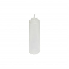 Thunder Group PLTHSB024CW Squeeze Bottle, 24oz, Wide-Mouth, Translucent, PP Plastic, 2-3/4(w) x 2-3/4(d) x 9-3/8(h) inch – 6 each