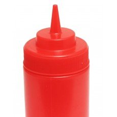Thunder Group PLTHSB024RW Squeeze Bottle, 24oz, Wide-Mouth, Red, PP Plastic, 2-3/4(w) x 2-3/4(d) x 9-3/8(h) inch – 6 each