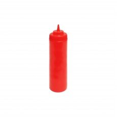 Thunder Group PLTHSB024RW Squeeze Bottle, 24oz, Wide-Mouth, Red, PP Plastic, 2-3/4(w) x 2-3/4(d) x 9-3/8(h) inch – 6 each