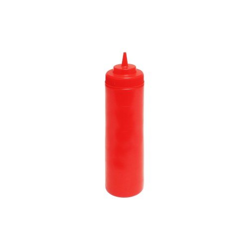Thunder Group PLTHSB024RW Squeeze Bottle, 24oz, Wide-Mouth, Red, PP Plastic, 2-3/4(w) x 2-3/4(d) x 9-3/8(h) inch – 6 each